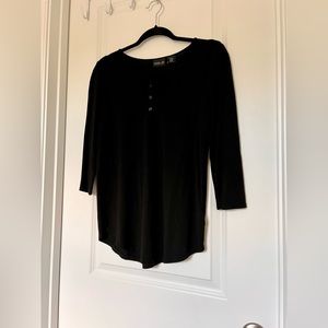 Xsmall Rachel Zoe quarter sleeve black loose fitting shirt